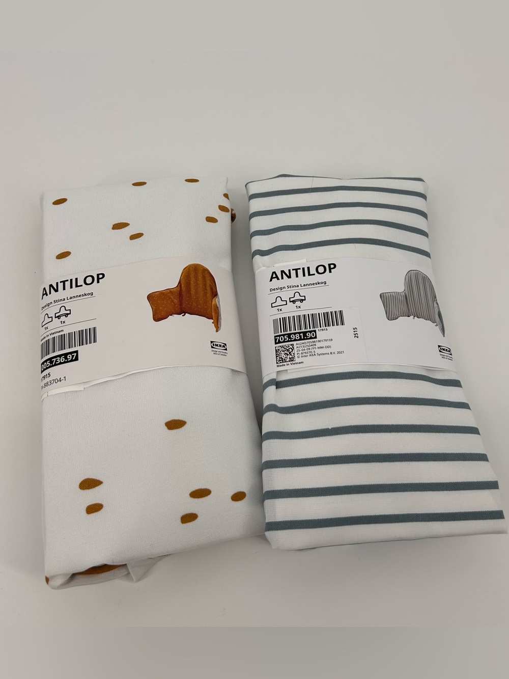 2 IKEA High Chair Antilop Cushions and  Covers NEW